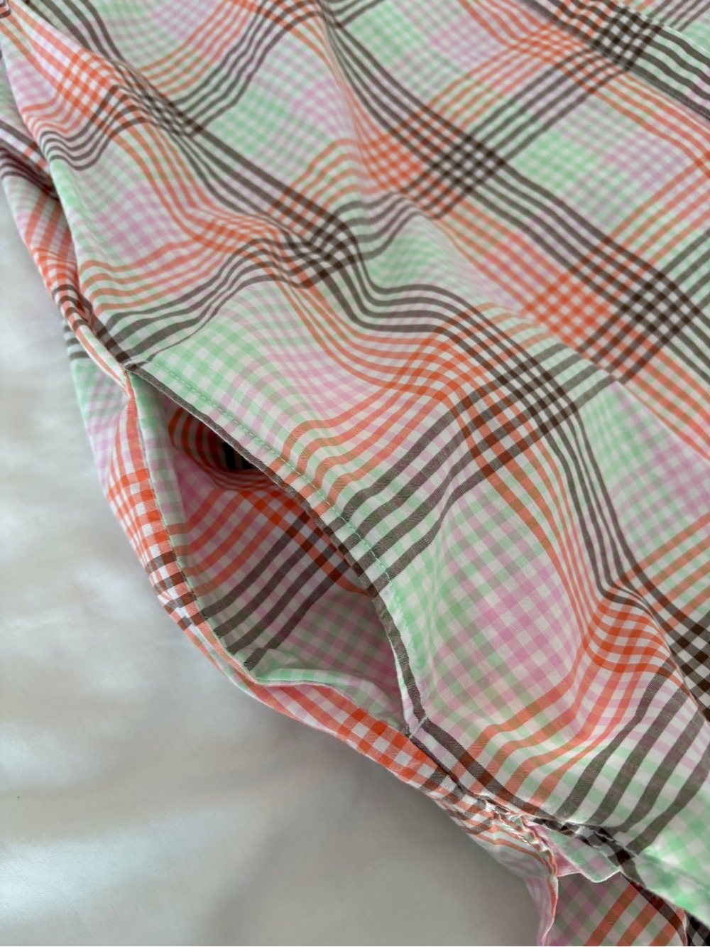 Lands' End Pink Plaid Tunic Preppy Cotton Shirt - Picture 5 of 10
